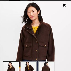 LOFT Brushed Funnel Neck Jacket